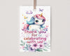 Printable Custom Gift Tag Unicorn Theme Event - 2 x 3.5 inches